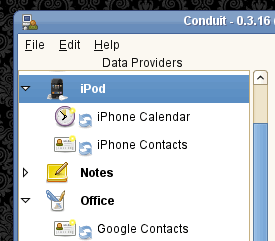 Conduit Data Providers with iPod Touch